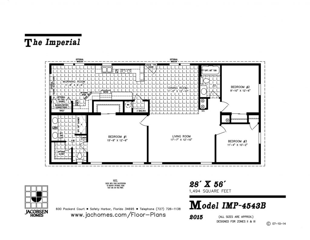 IMP 4543B Mobile Home Floor Plan Ocala Custom Homes