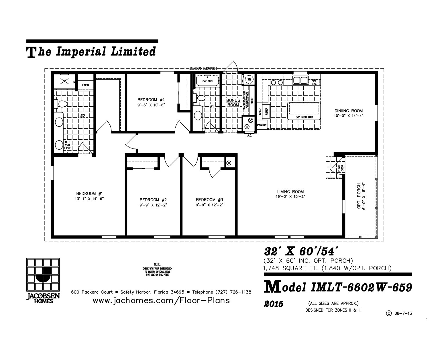 IMLT6602W659 Mobile Home Floor Plan Ocala Custom Homes