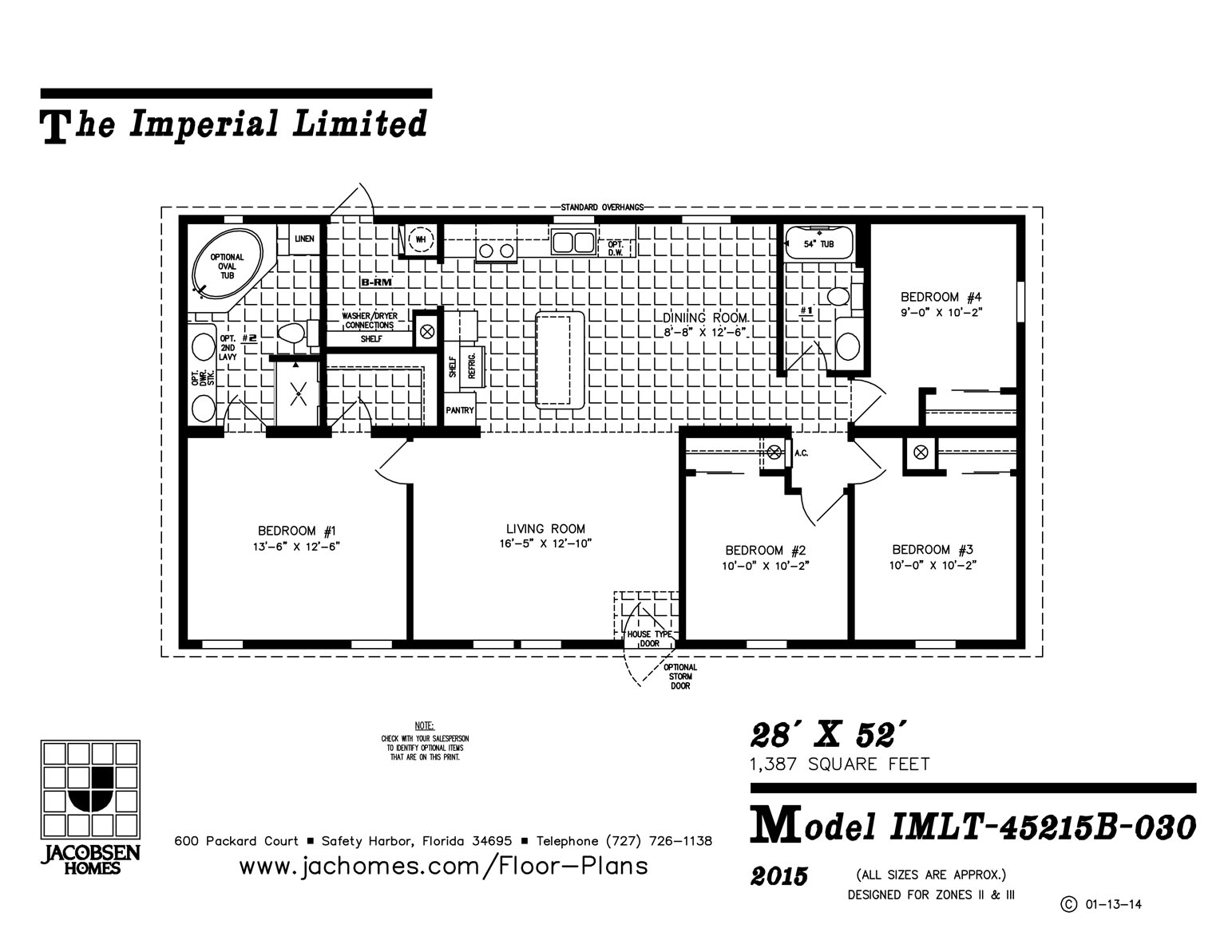 Imlt 45215b 030 Mobile Home Floor Plan Ocala Custom Homes