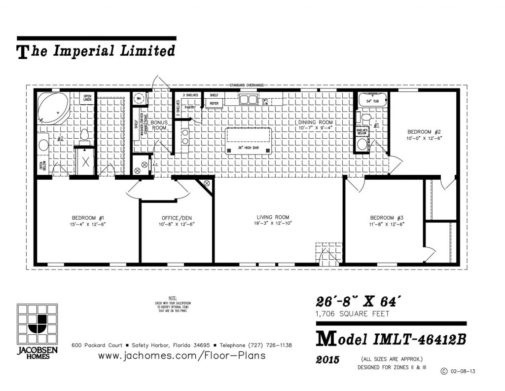 IMLT 46412B Mobile Home Floor Plan Ocala Custom Homes