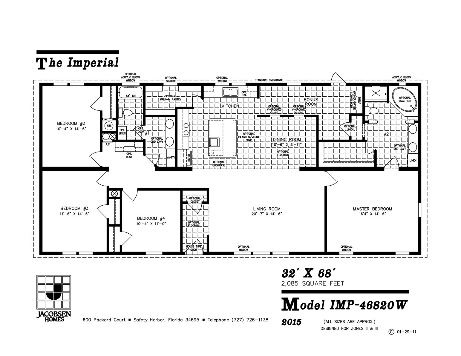 IMP 46820W Mobile Home Floor Plan Ocala Custom Homes