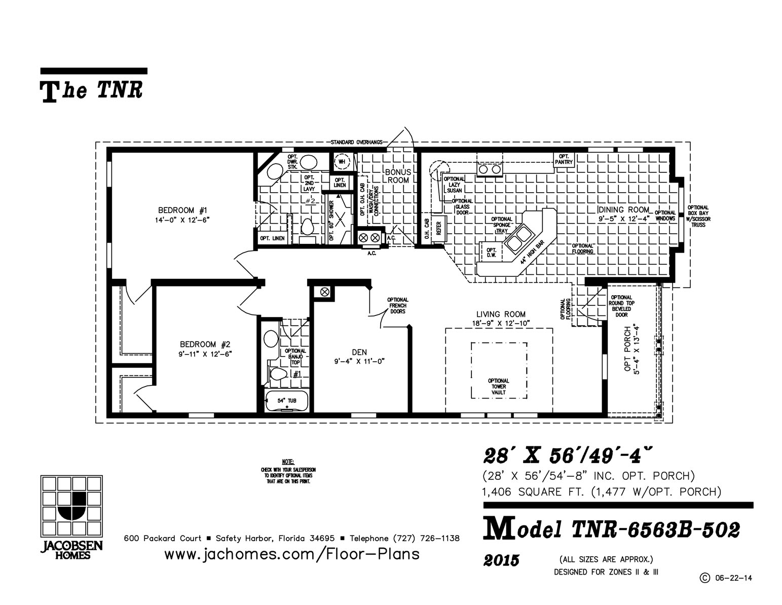 TNR6563B Mobile Home Floor Plan Ocala Custom Homes