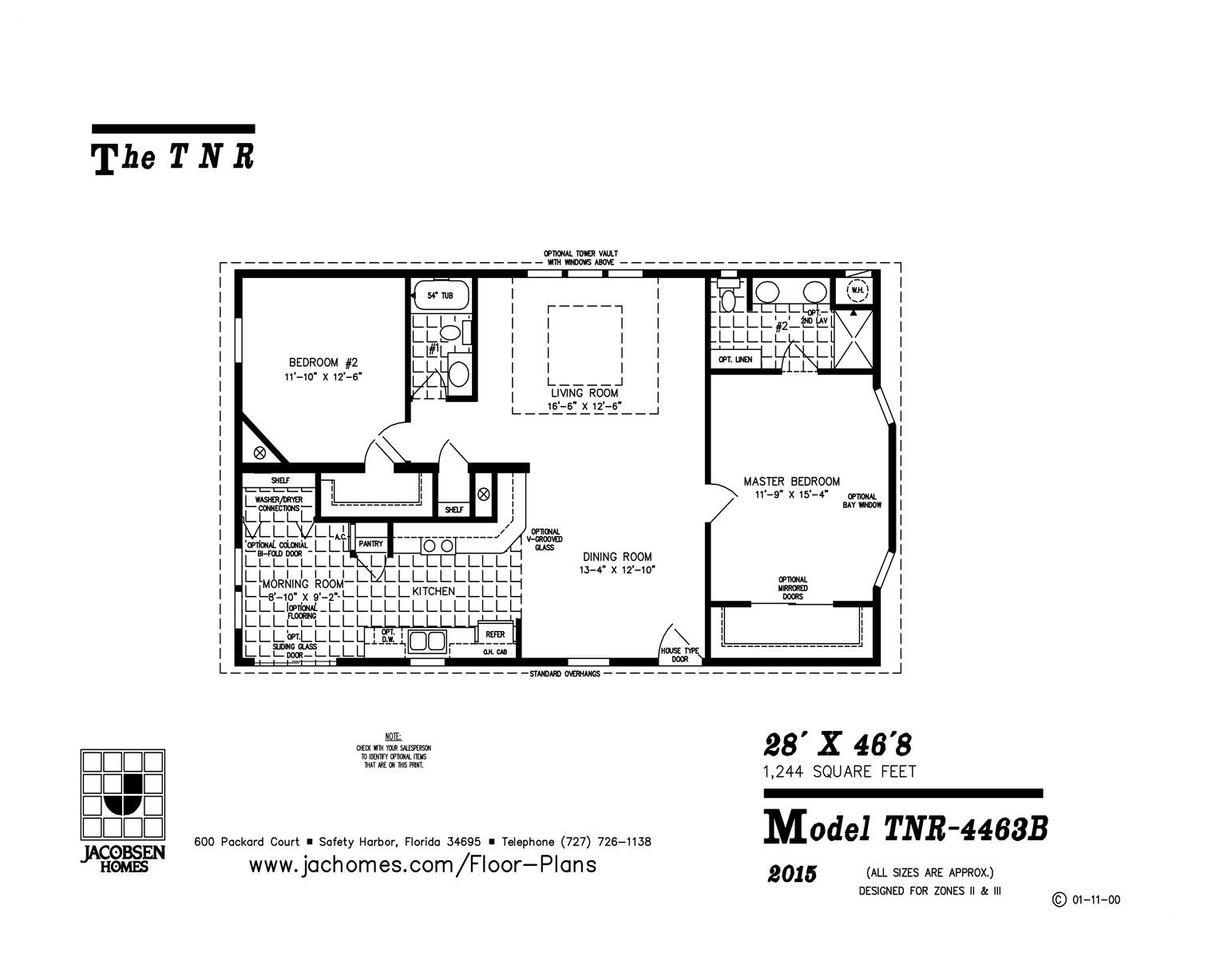 TNR 4463B Mobile Home Floor Plan Ocala Custom Homes