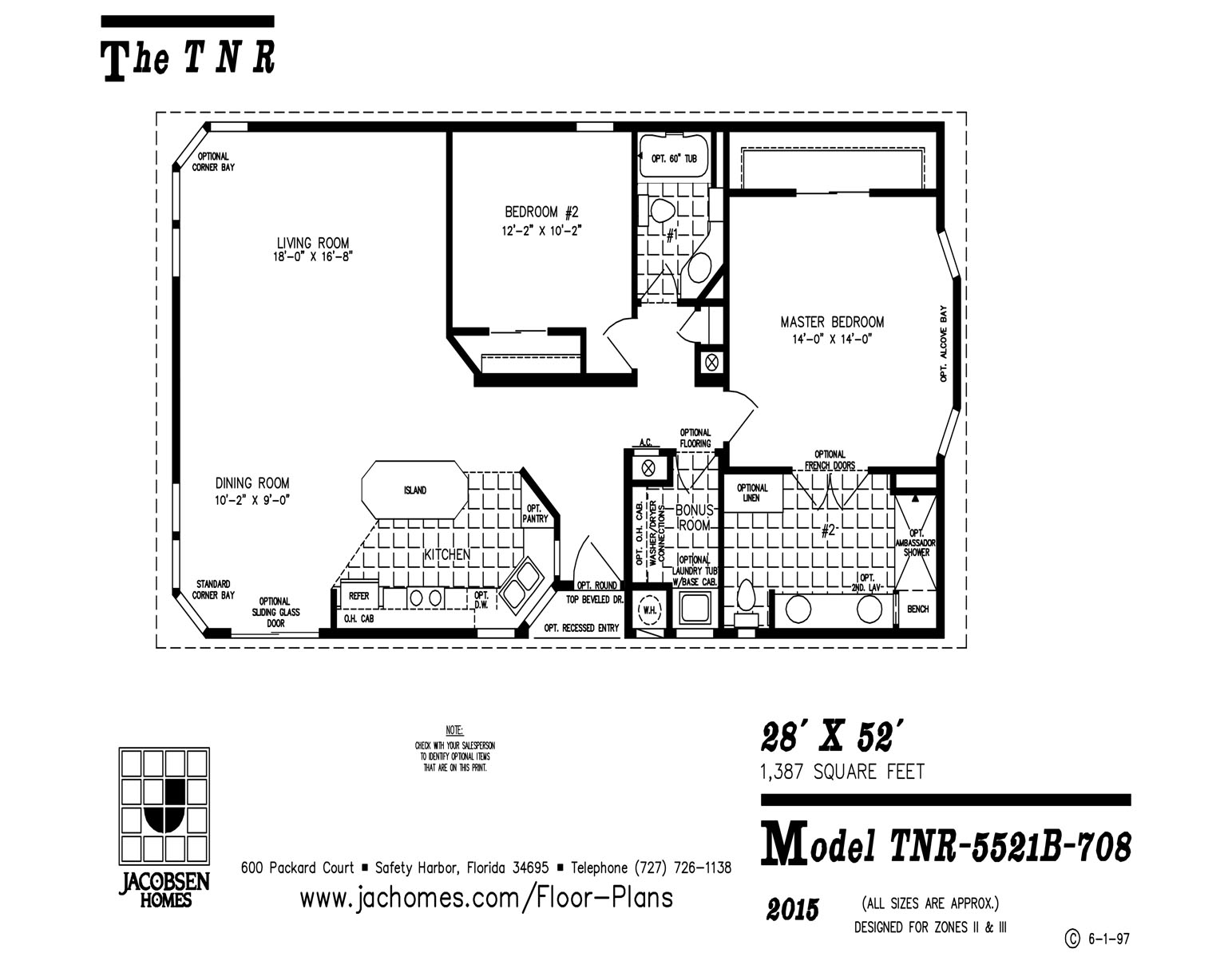 TNR5521B Mobile Home Floor Plan Ocala Custom Homes