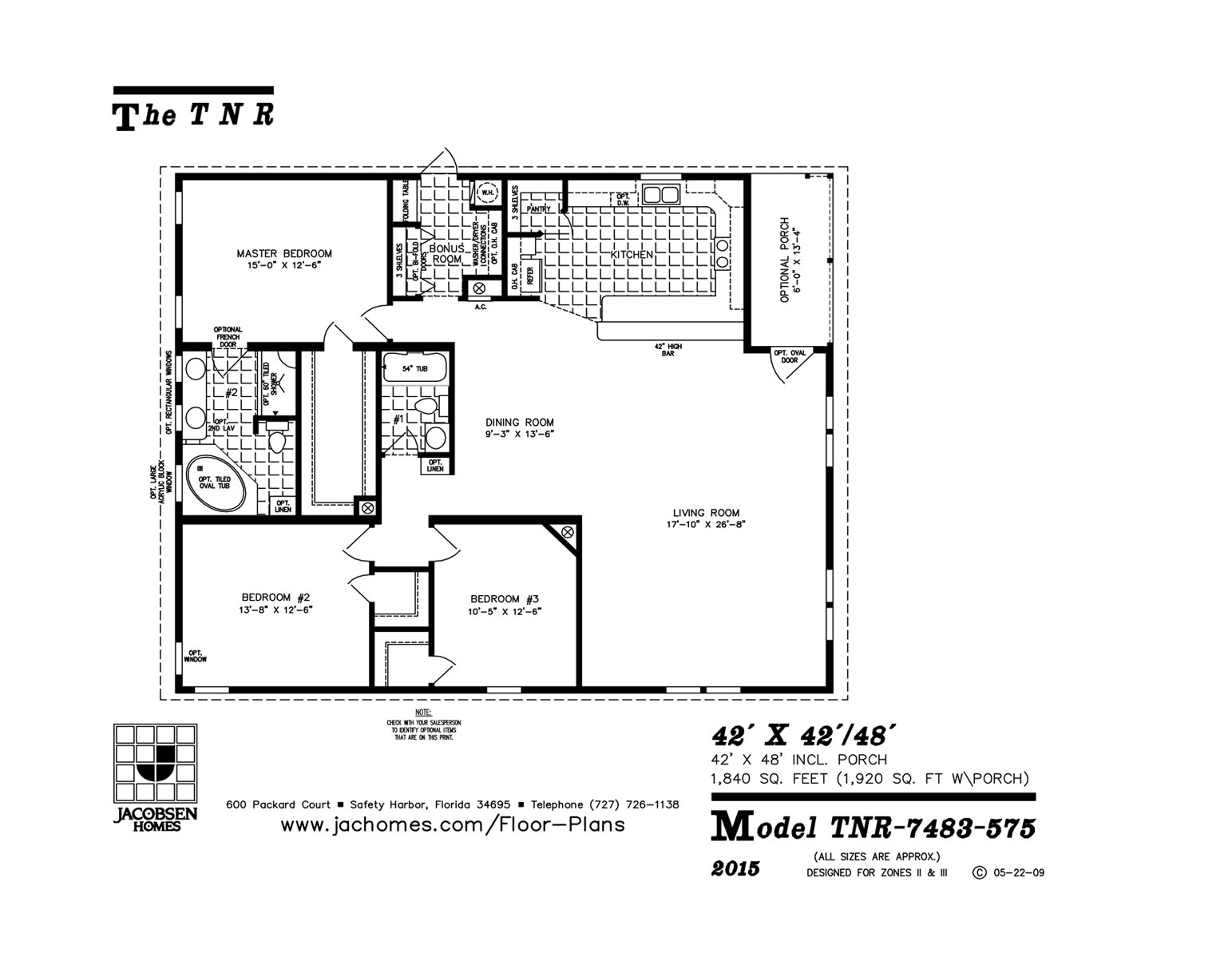TNR7483 Mobile Home Floor Plan Ocala Custom Homes