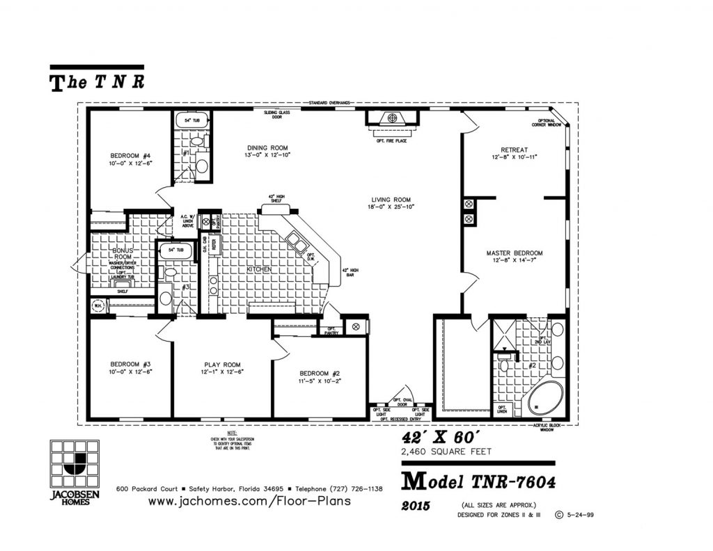 TNR7604 Mobile Home Floor Plan Ocala Custom Homes