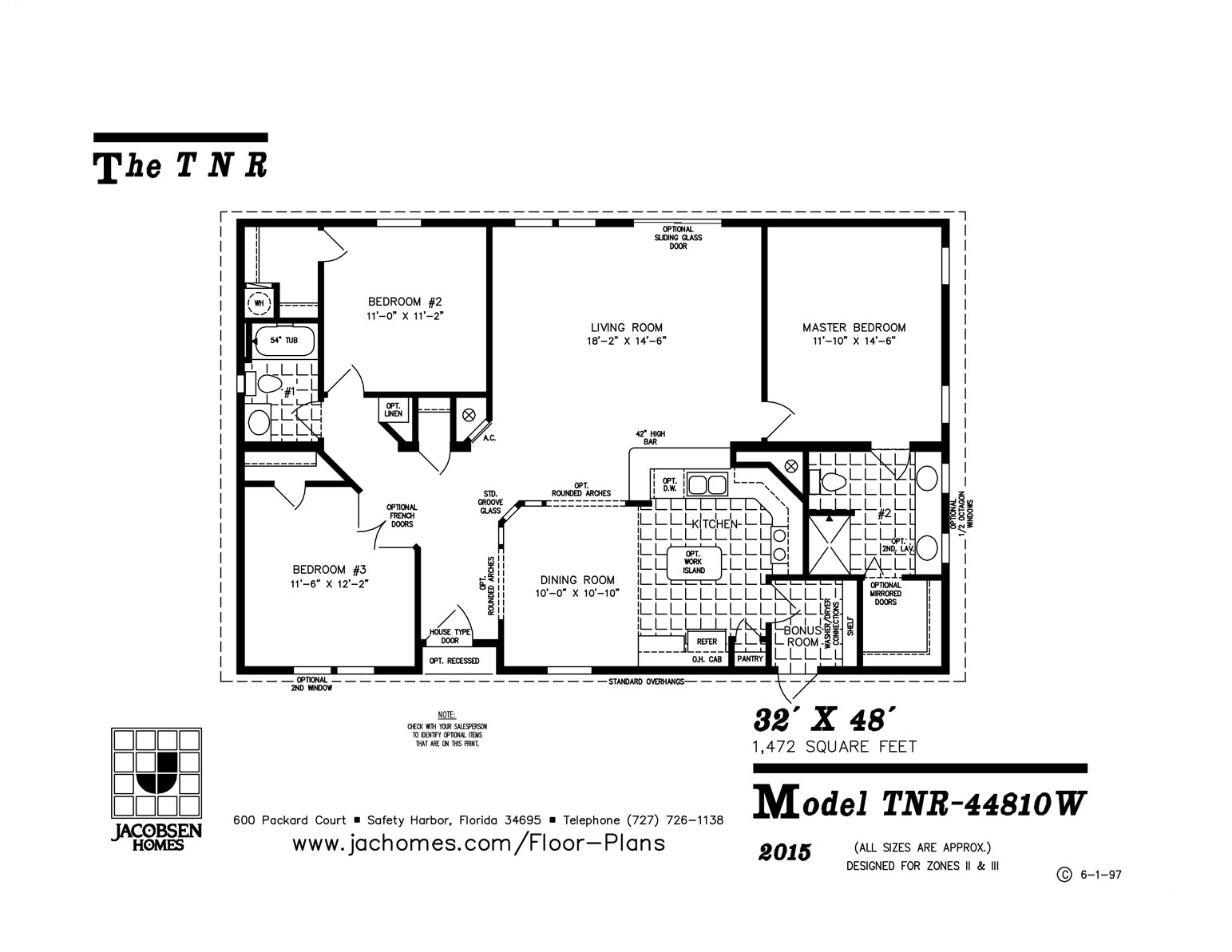 TNR44810W Mobile Home Floor Plan Ocala Custom Homes