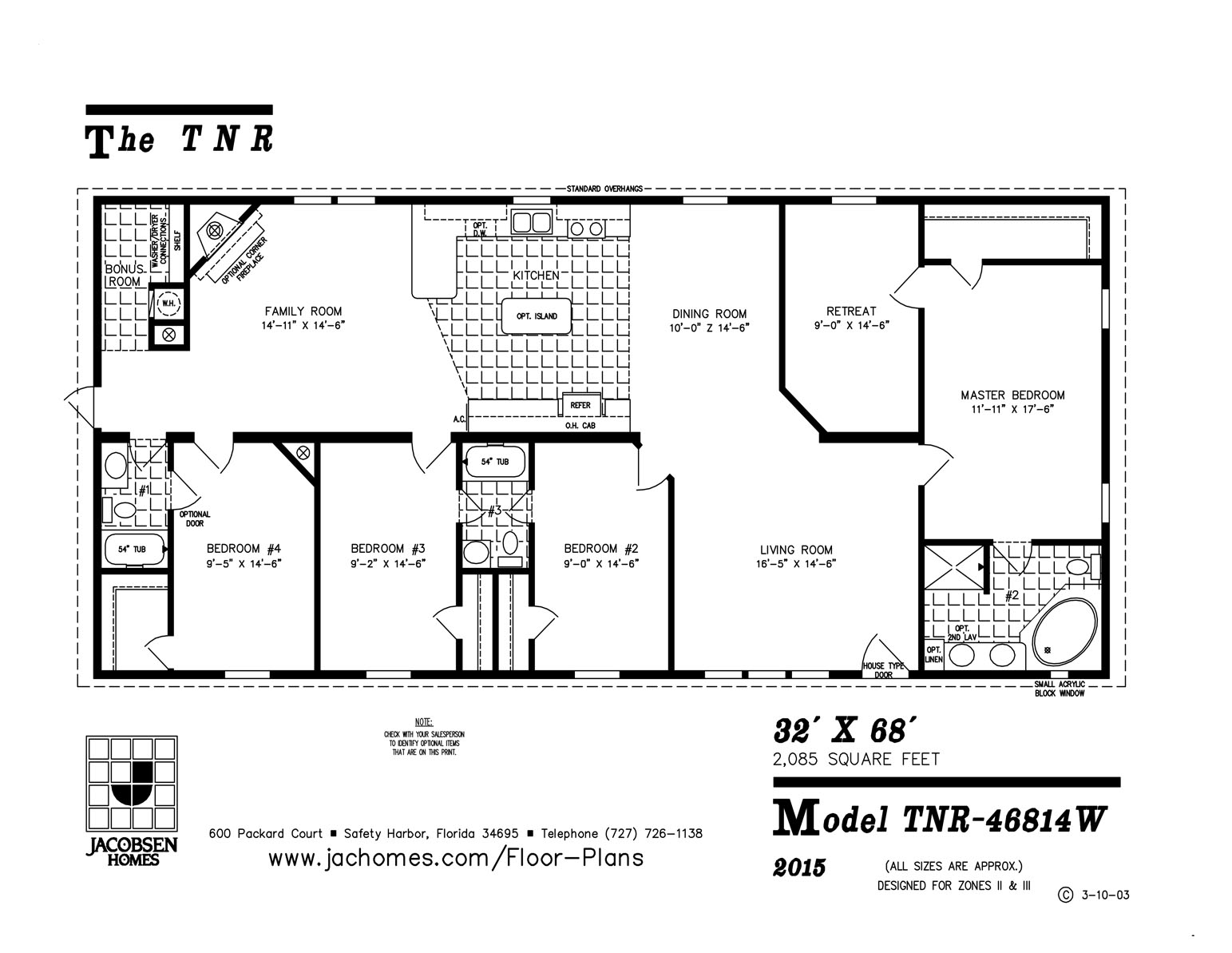 Tnr 46814w Mobile Home Floor Plan Ocala Custom Homes